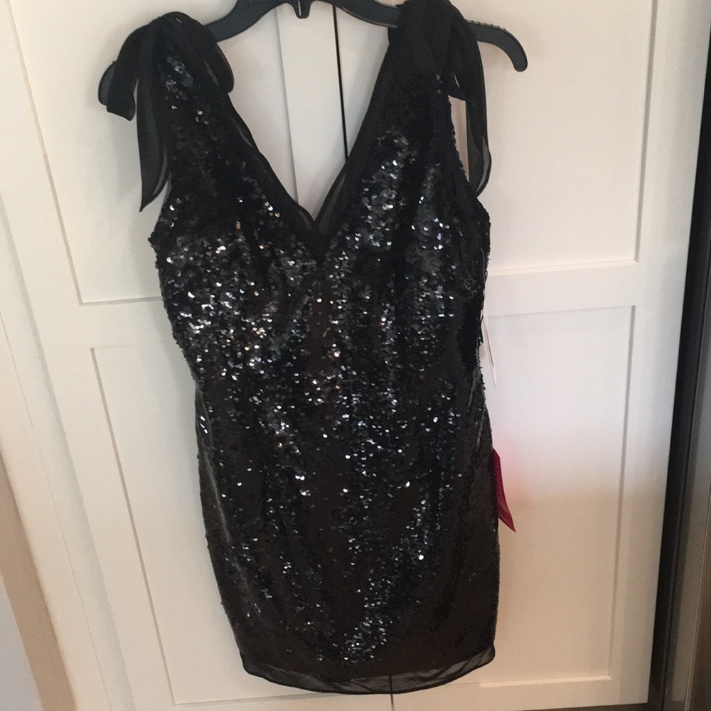 AIDAN MATTOX black sequin dress HOLIDAY PARTY!!!!! - Picture 4 of 8